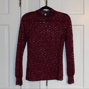 Free People Lace Long Sleeve Blouse
